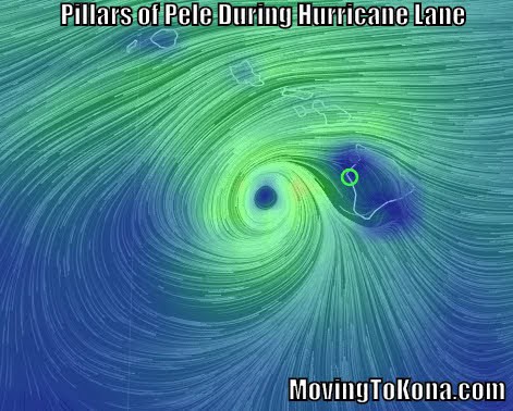 A graph showing wind shear during Hurricane Lane.